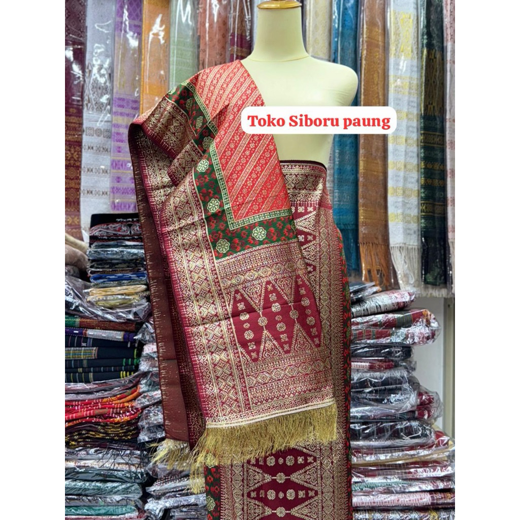 SONGKET PALEMBANG BUATAN MESIN MOTIF PULIR LIMAR BENANG KRISTAL