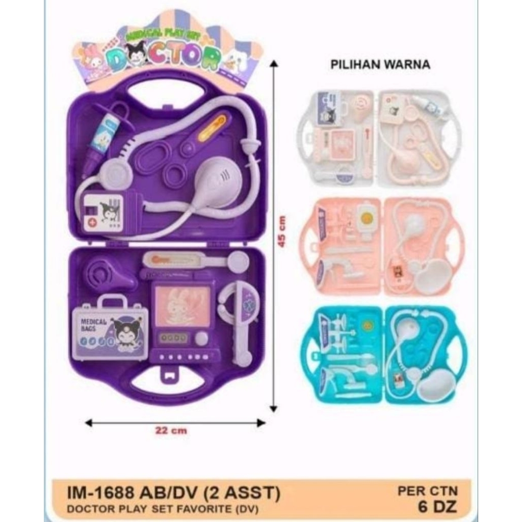 Mainan Dokter Dokteran Anak Cewek Cowok Doctor Box IM-1688/ Dokter kopor