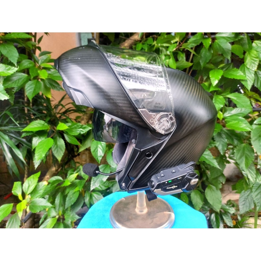 Helm Fullface Modular AGV Sportmodular Carbon Matte Paket Intercom Freedcon R1 (S)