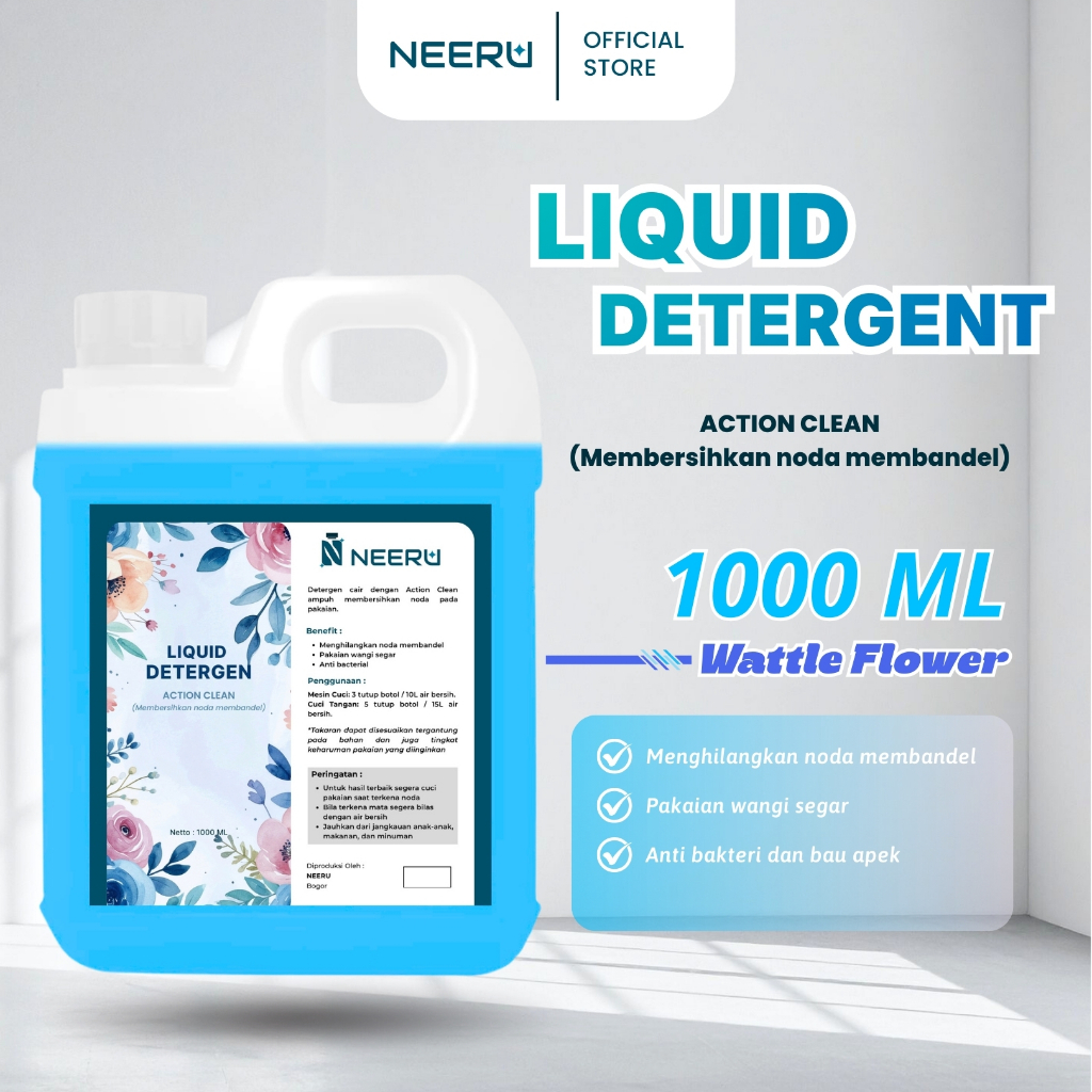 NEERU Liquid Deterjen Cair Laundry penghilang noda - 1 Liter