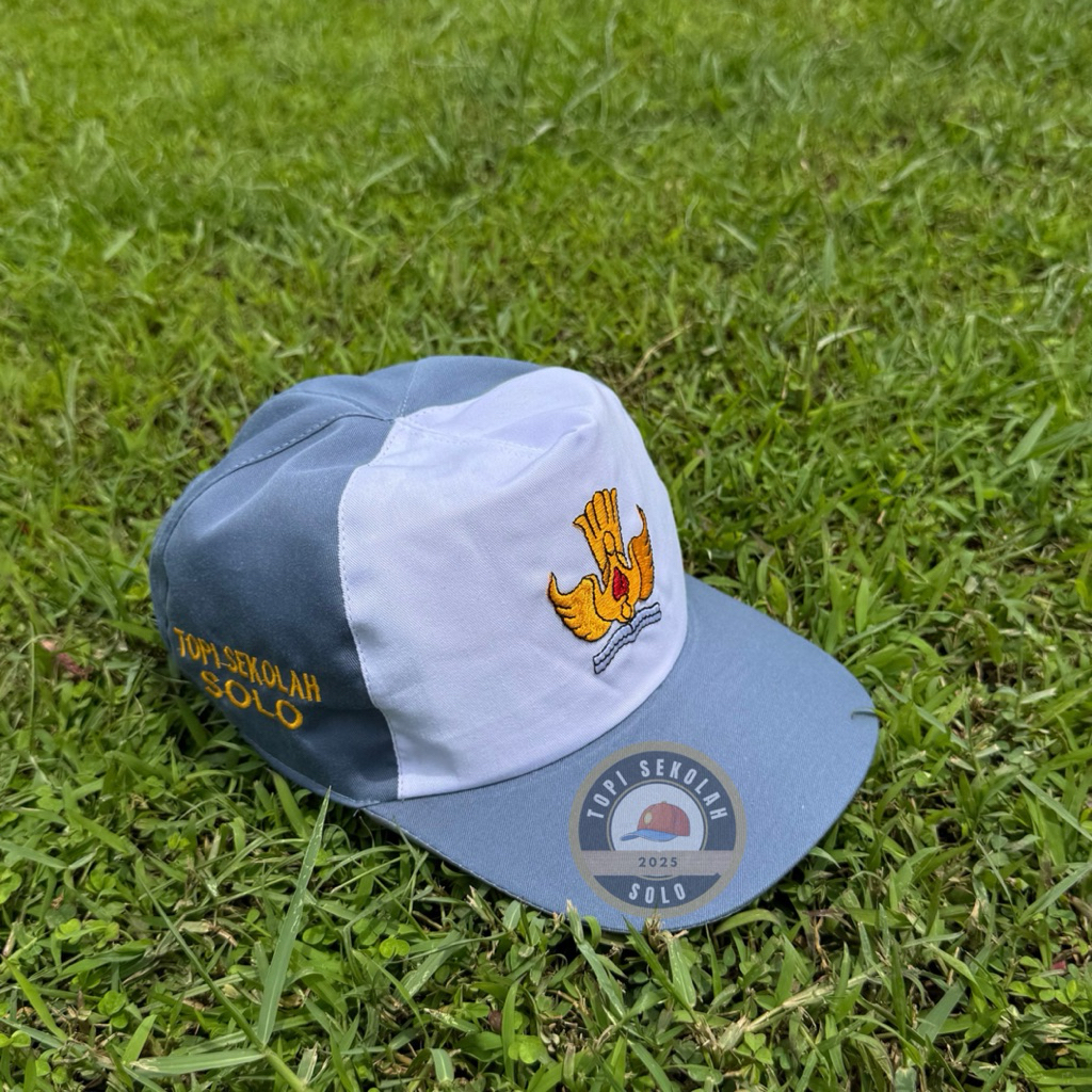 Topi Sekolah SMA Bordir & Identitas sekolah Kain Drill