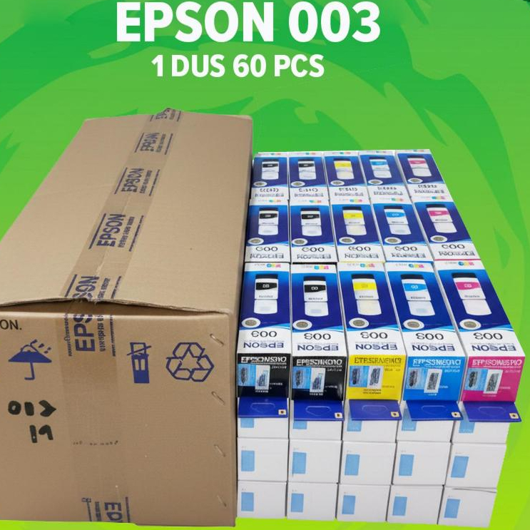 Paket 1 Dus Tinta Printer Epson 003 Isi 60 Pcs Cocok Untuk printer Epson Tipe L1110, L3100, L3110, L