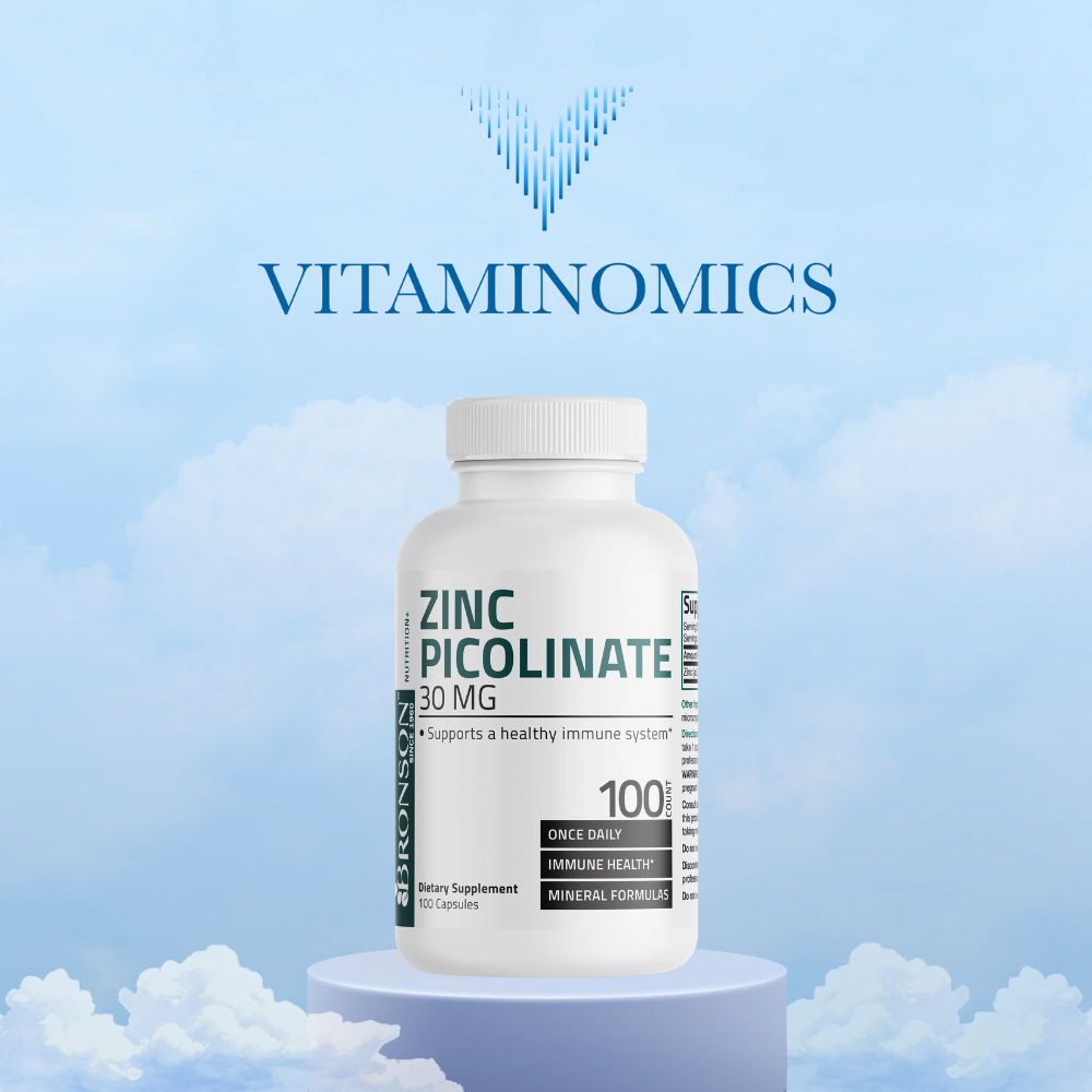 Bronson Zinc Picolinate 30 mg 100 Capsules | Suplemen Zinc Chelate Picolinate