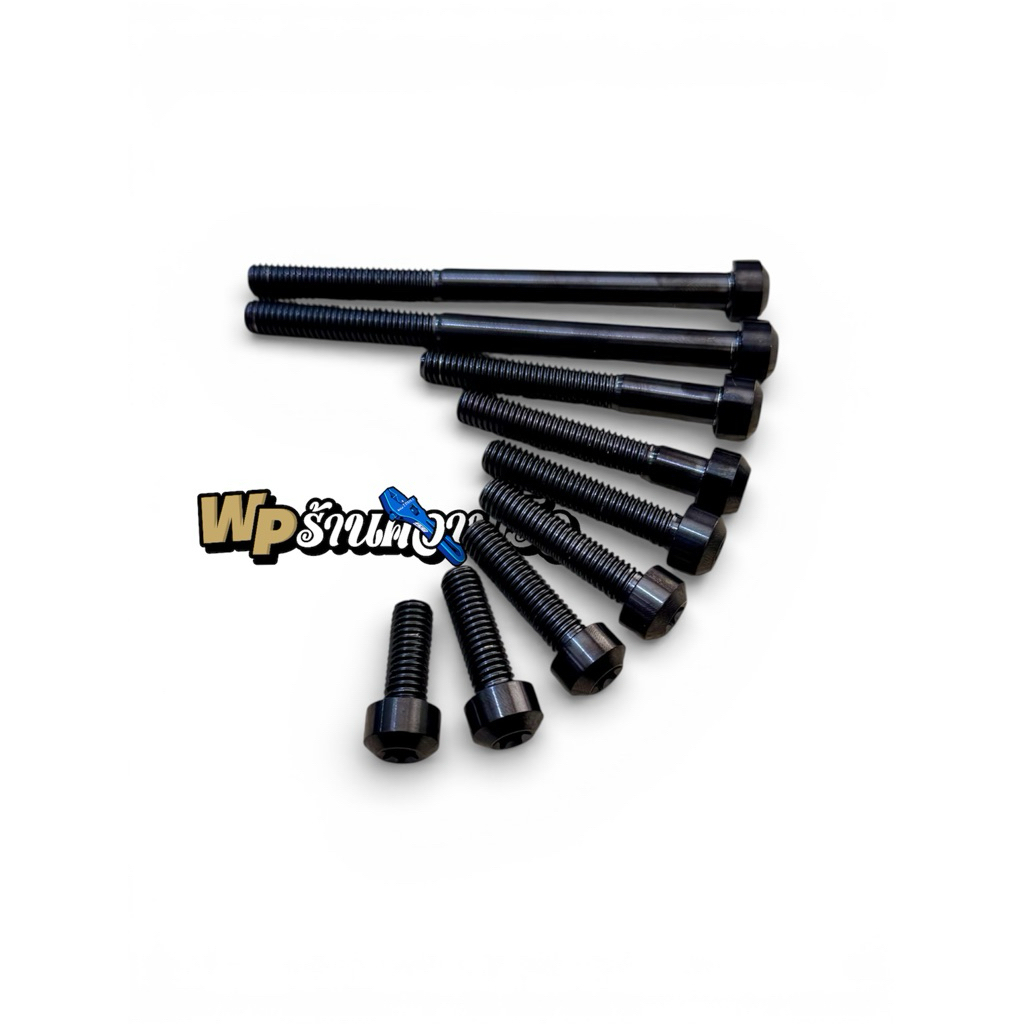 baut titanium black m8 / drat 12 small head , panjang 1cm - 10cm
