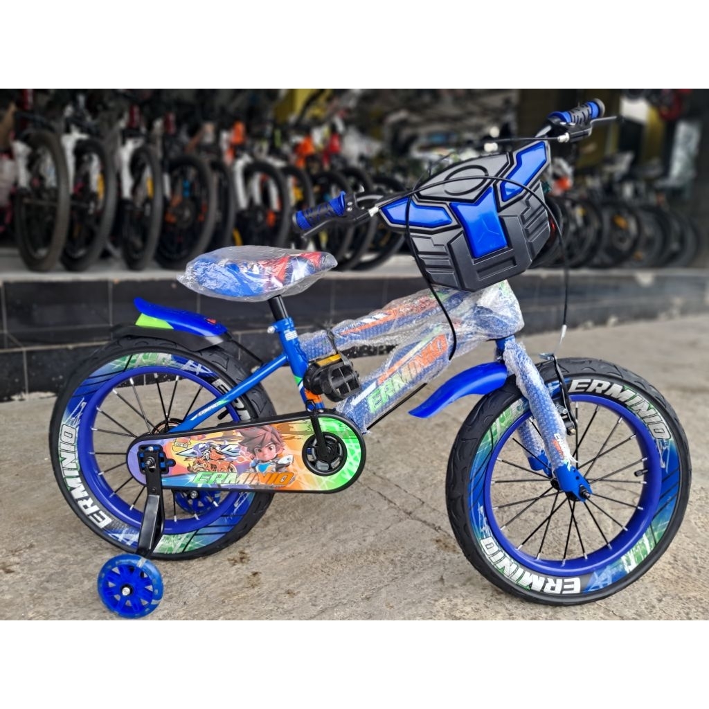 sepeda anak laki laki 5 sampai 8 tahun erminio 16 inchi  motif transpormmer
