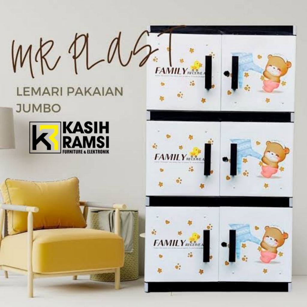 LEMARI PLASTIK MR PLAST STIKER 3 SUSUN
