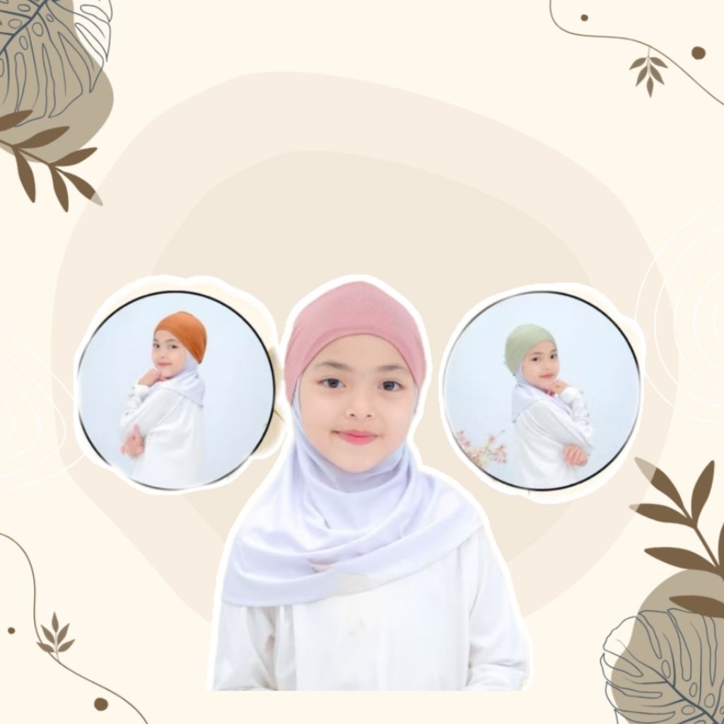 Ciput bandana anak perempuan anti slip anti pusing bahan kaos premium
