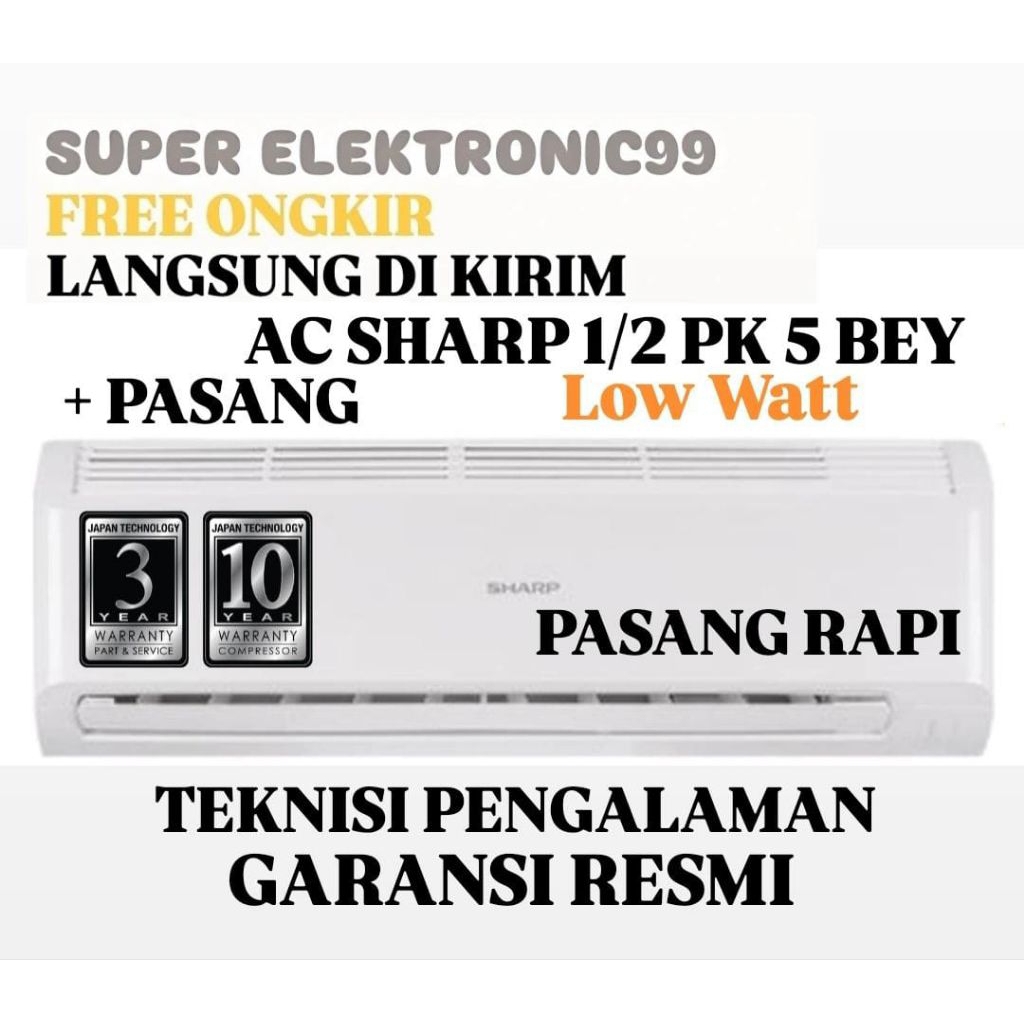 AC SHARP 1/2 PK LOW WATT PAKET PASANG