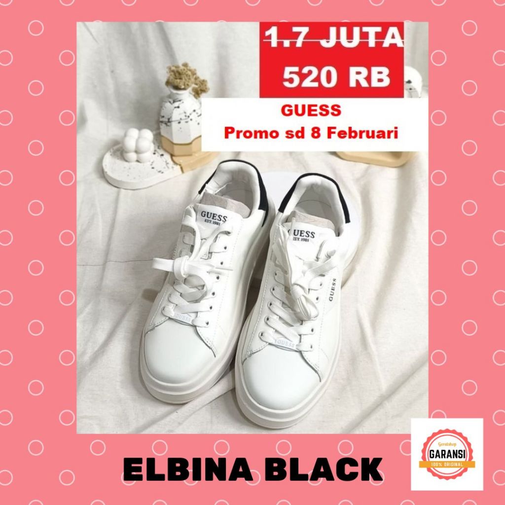 Sepatu sneakers seri ELBINA wanita Guess 100% original store