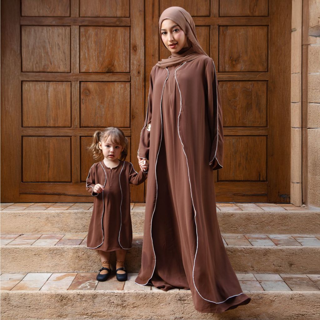 Lozy Hijab - Aisha Abaya Dress Kids (Abaya Dress Anak Perempuan Couple Set Ibu Bahan Arabian Premium