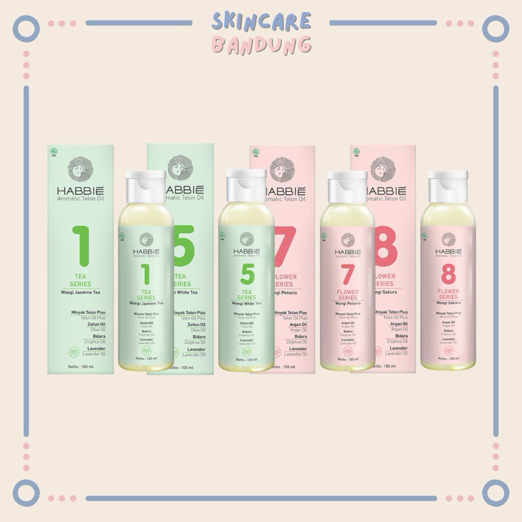 Habbie Minyak Telon Aromatic 100ml Flower Series Tea Series - No 1 Jasmine Tea 5 White Tea 7 Petunia