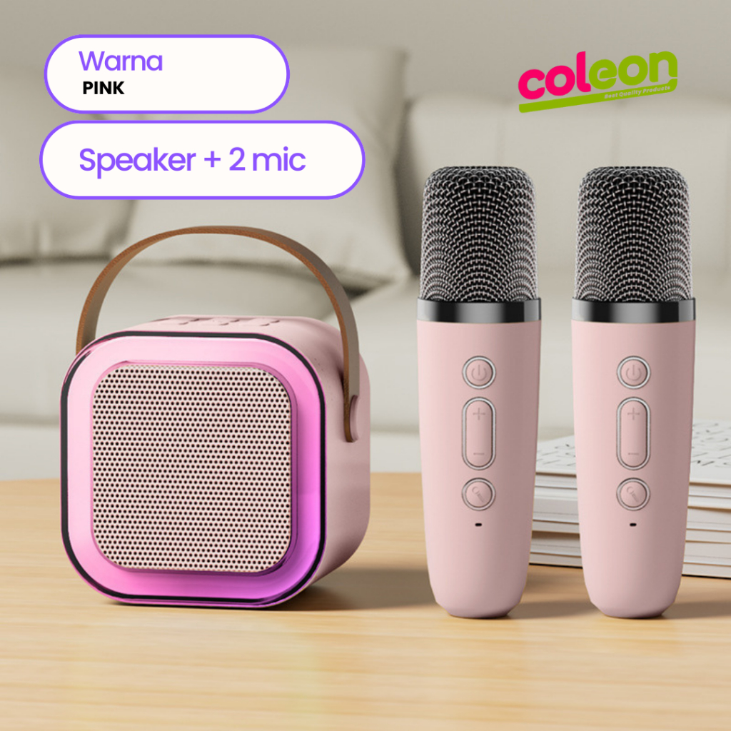 Speaker Karaoke Bluetooth Mic Actual Set Salon Mini Portable Full Bass Portable Wireless