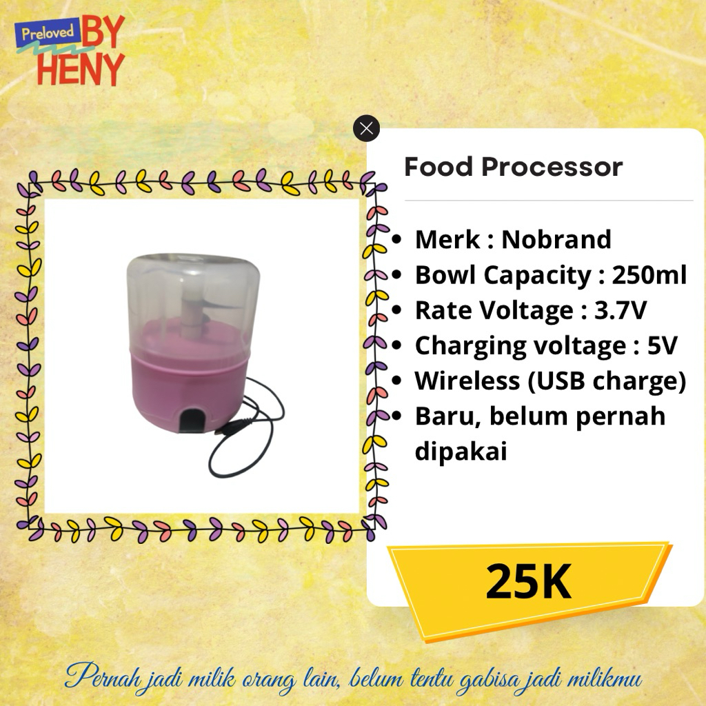 P L USB mini Food Processor
