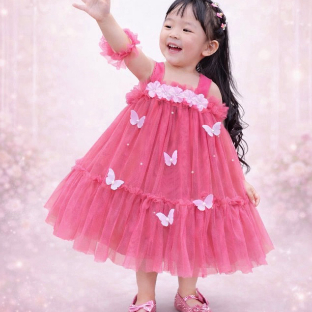baju anak lucu mariposa dress nyaman dan lembut
