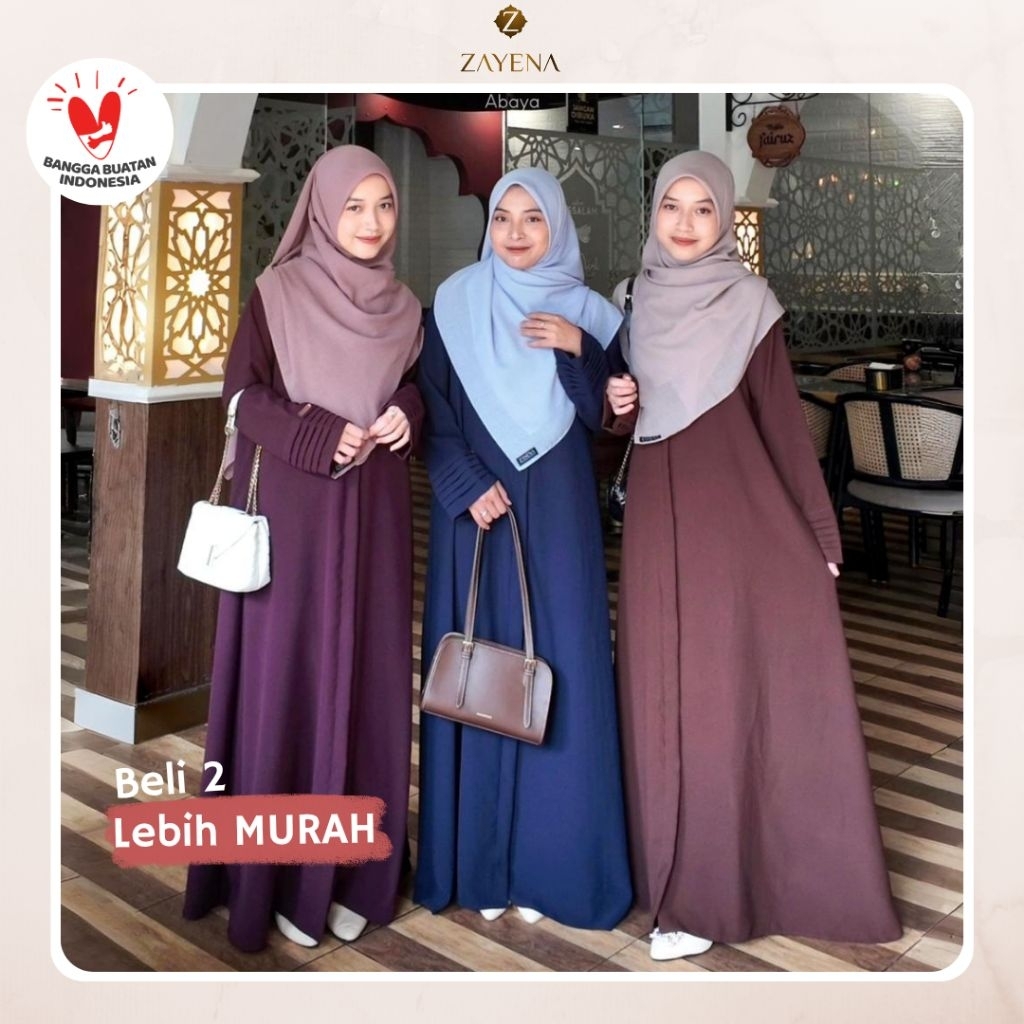 ZAYENA - Zoya Abaya Polos Anti UV Adem Lembut