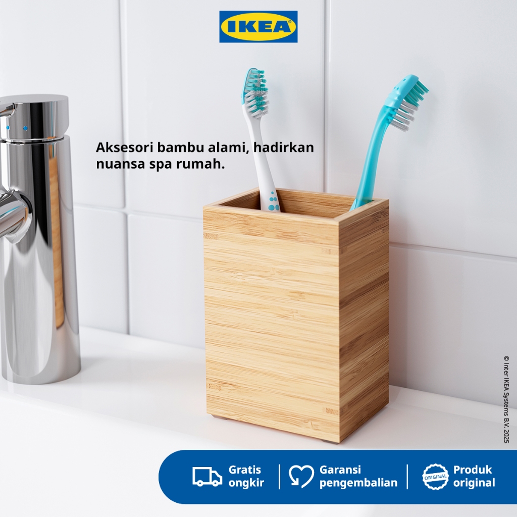 IKEA DRAGAN Tempat Sikat Gigi Minimalis Bahan Bambu