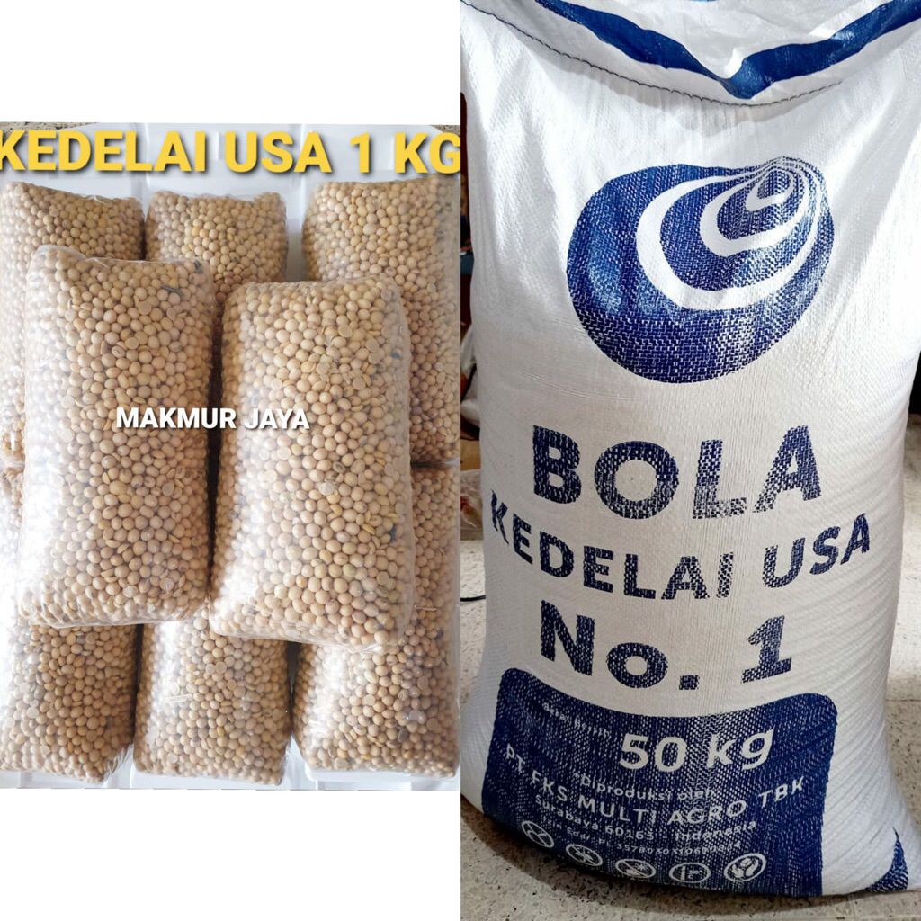 Kacang Kedelai USA 1 KG Cap BOLA BIRU (Kemasan Repack)