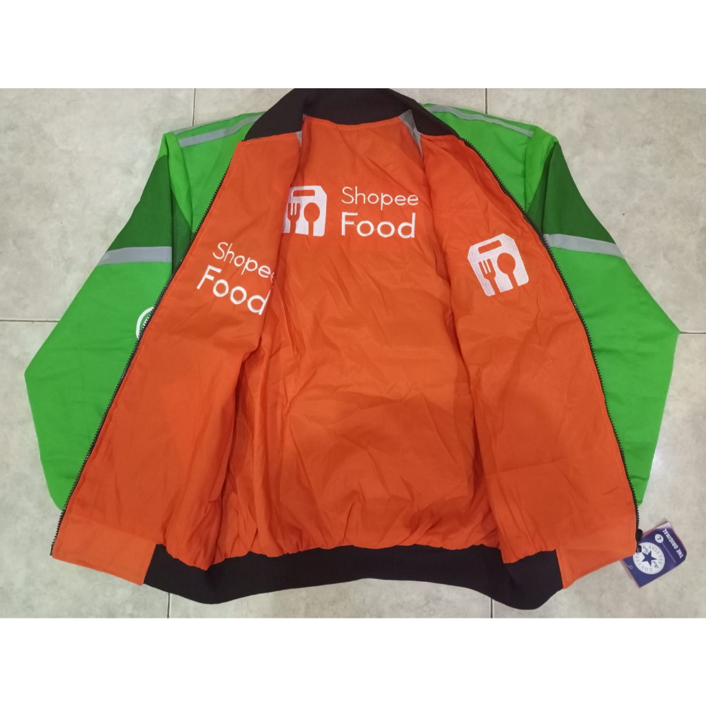 JAKET GRAB HIJAU SOPI OREN JAKET BOLAK BALIK MURAH KANTONG ADA 6 LOGO BORDIR