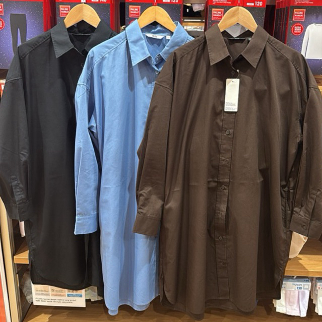UNIQLO GAUN KEMEJA OVERSIZE