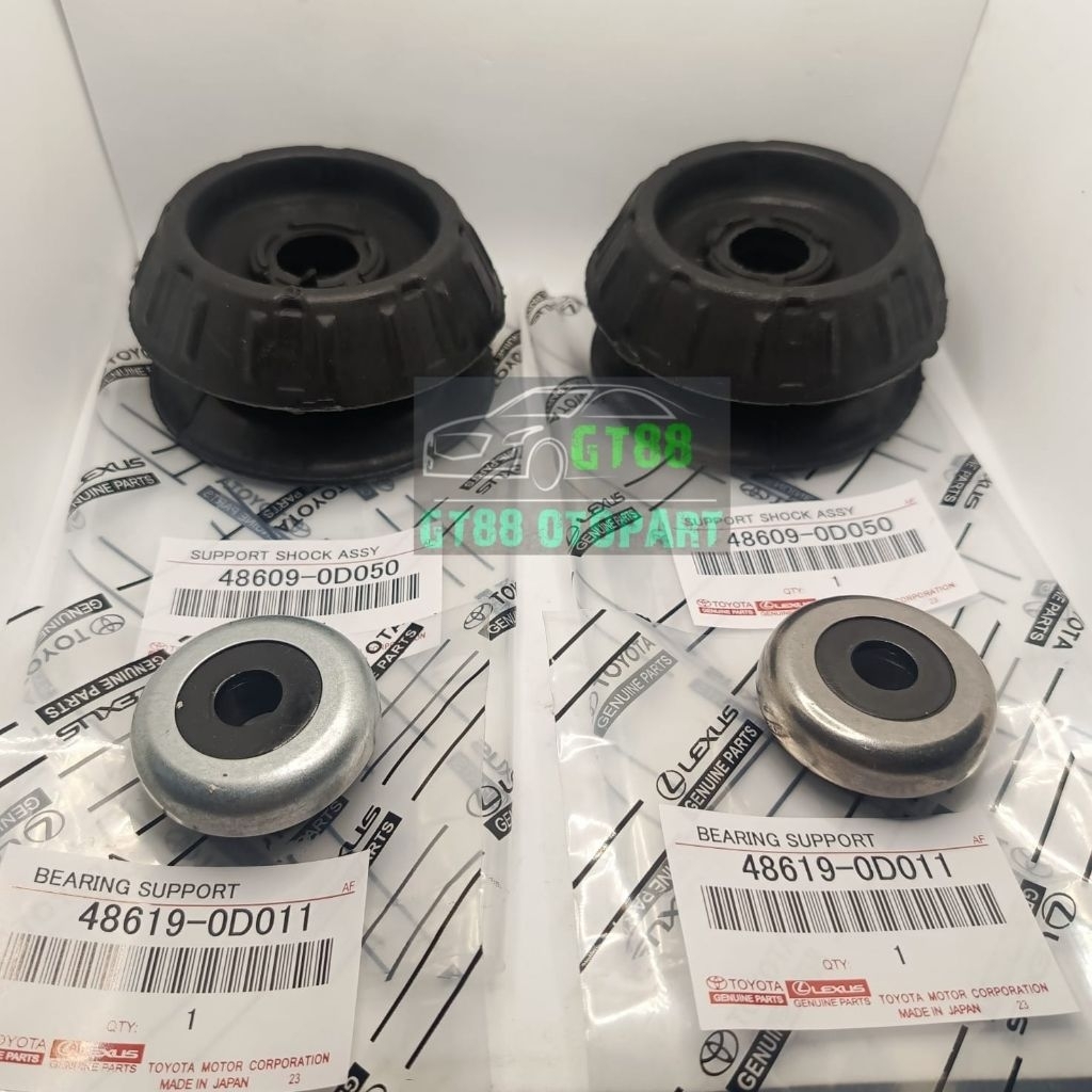 KARET SUPPORT SHOCK+BEARING SUPPORT SET NEW VIOS YARIS GEN2 ORIGINAL 1SET (4PC)