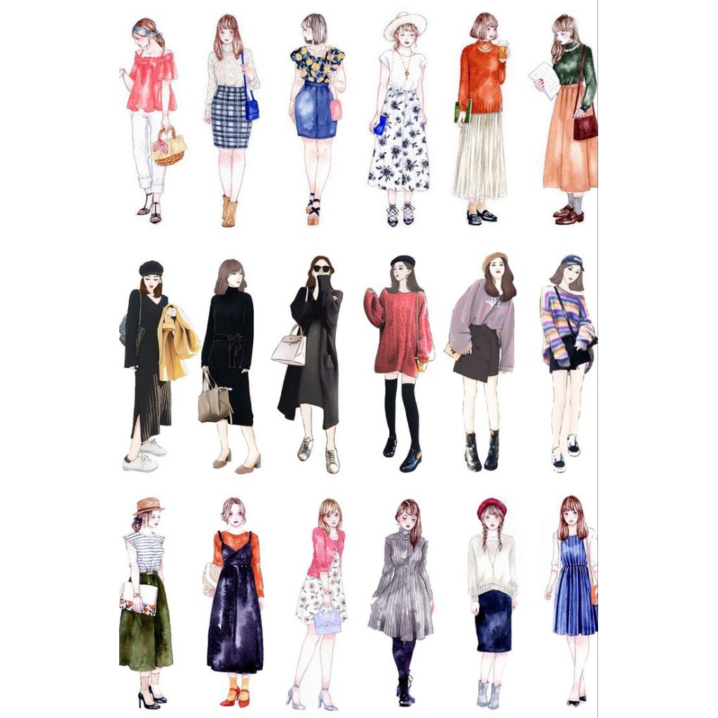 Sticker Pack Aesthetic / Sticker People / Sticker Tumblr Retro Vintage Dekorasi Scrapbook Journal Bo