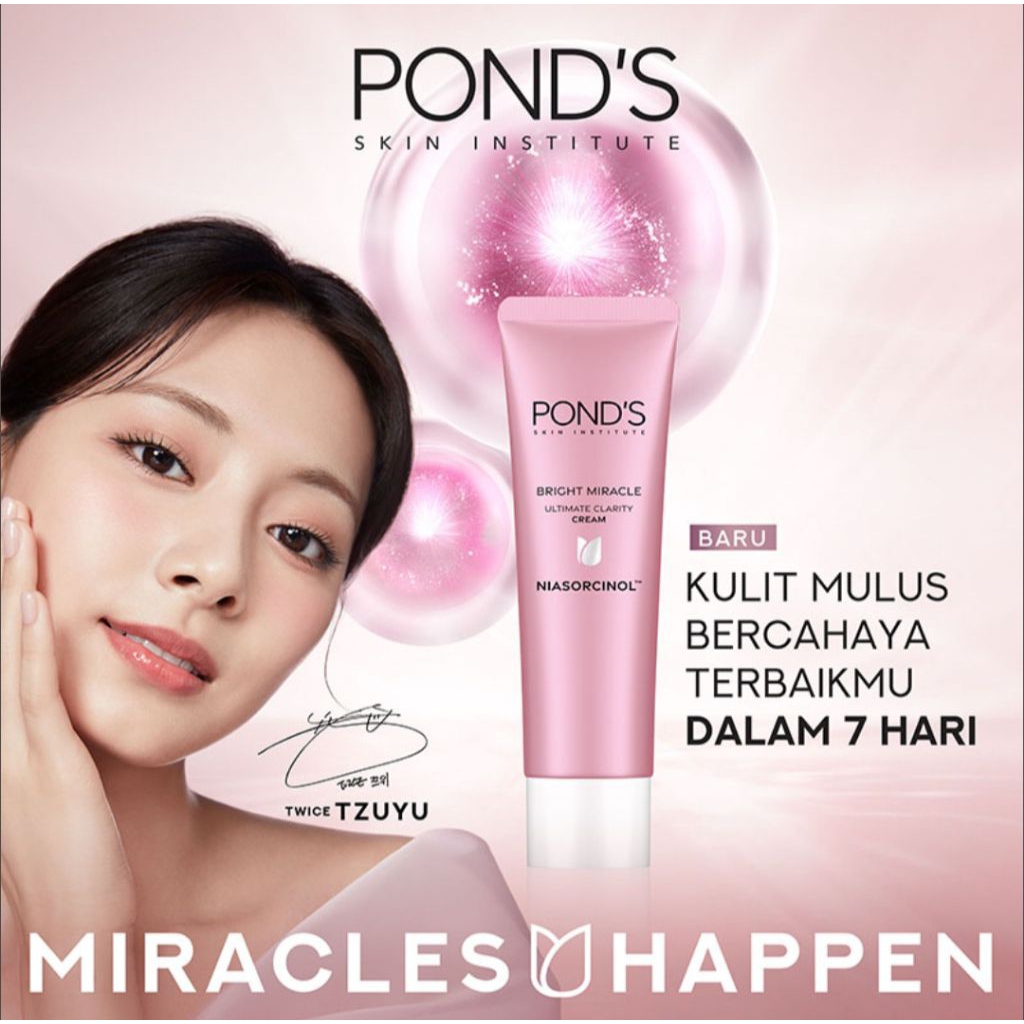 Pond's Bright Miracle Krim Pagi Pelembap Wajah Niasorcinol 20 g Ponds Moisturizer Day Cream Pelembab