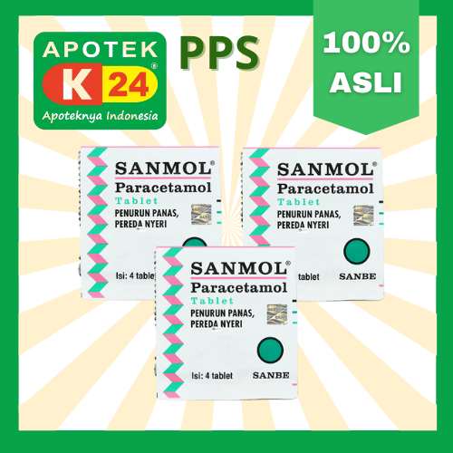 BUNDLING 3 STRIP SANMOL Tablet Meredakan Sakit Kepala Sakit Gigi Menurunkan Demam Dewasa Anak