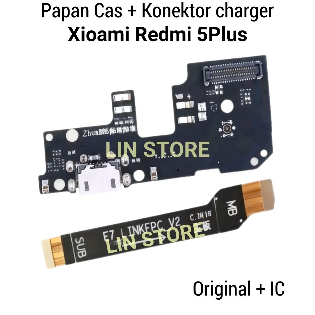Konektor charger For Xioami Redmi 5Plus / Redmi 5 Plus+ Ori + IC Papan Cas Flexible Konektor charger