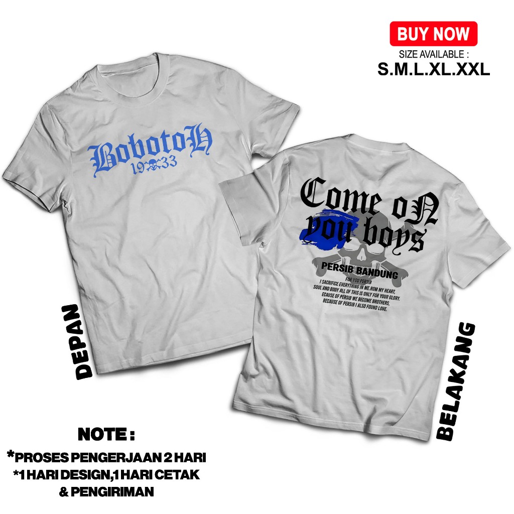 Kaos Persib Champion Long Live Persib - Baju Casual Football persib Bandung