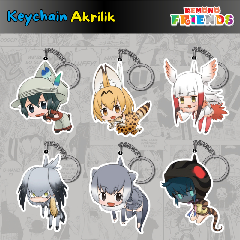 [Kemono Friends] Gantungan kunci & strap handphone full akrilik versi Kaban karakter anime Kemono Fr