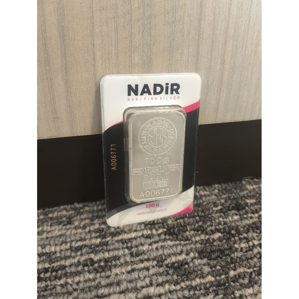 Nadir 100 Gram 100gr Perak Silver Batangan not Antam Royal Canadian Mint RCM Haraeus Lotus Archi UBS