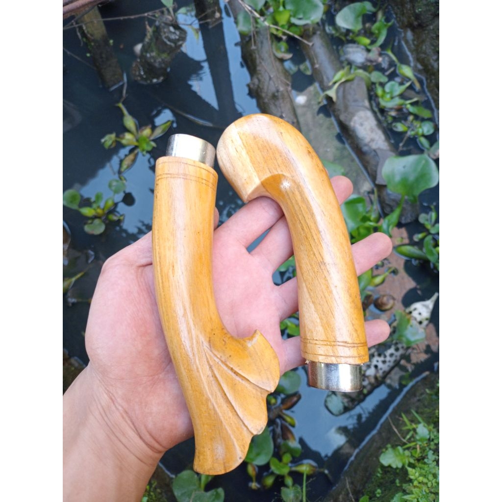 gagang golok kayu jati dua variasi