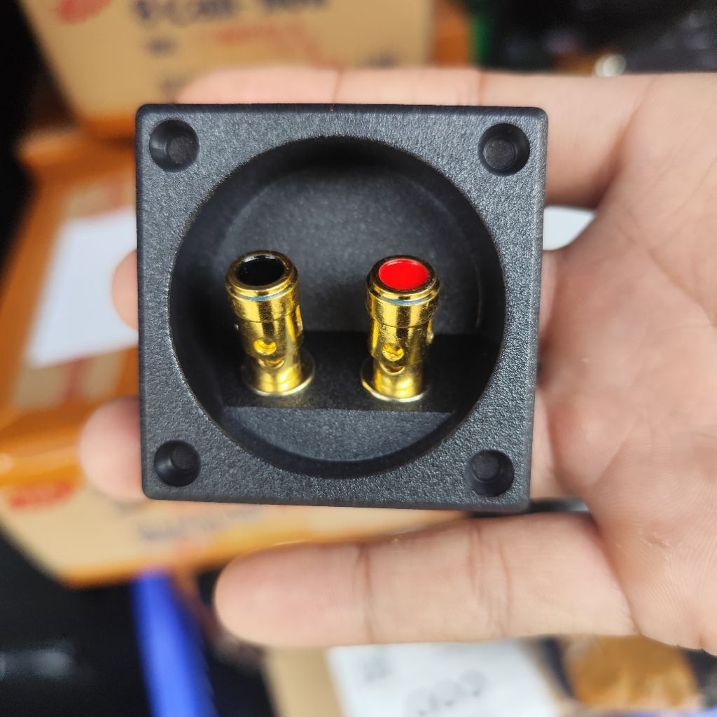 Terminal speaker Gold atau terminal spikon speaker 50 mm jepit 2 pin