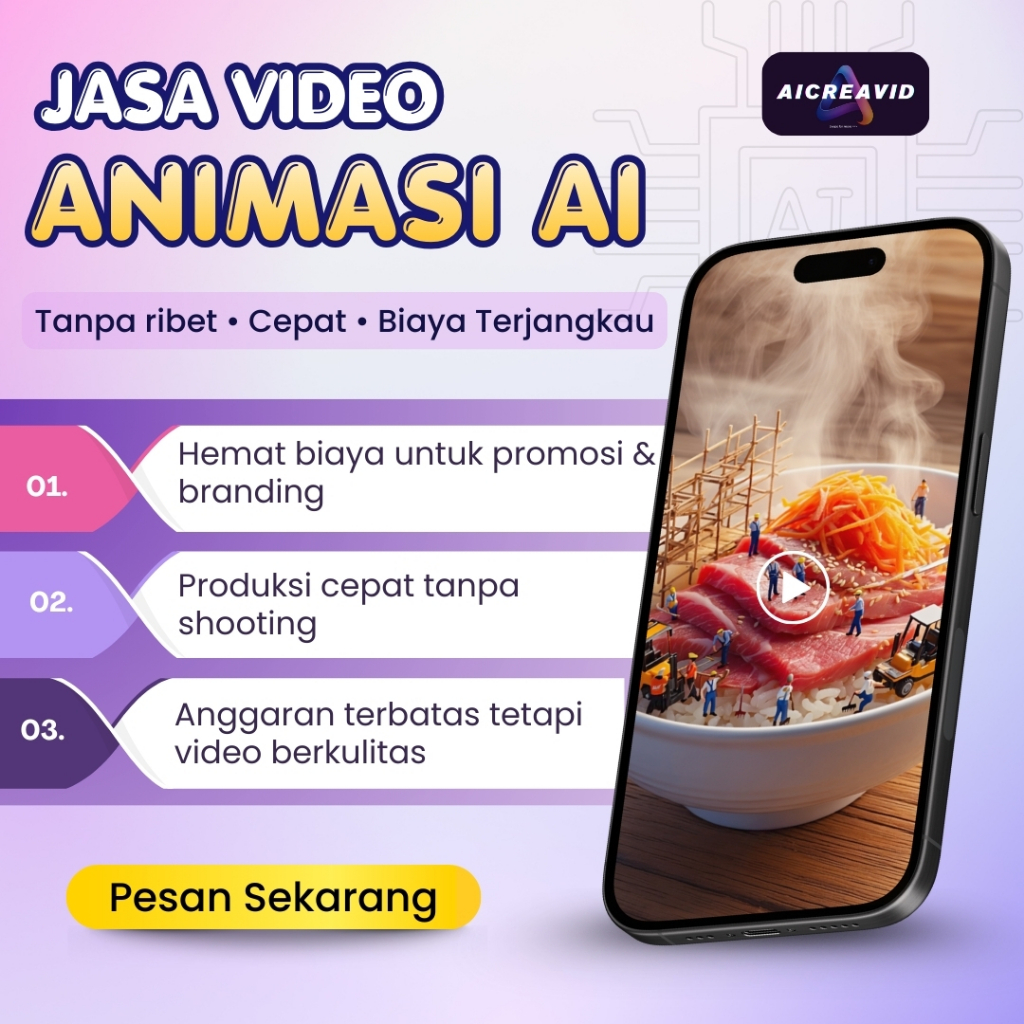 Jasa video animasi AI | Video animasi 3D Custom| AI Creavid