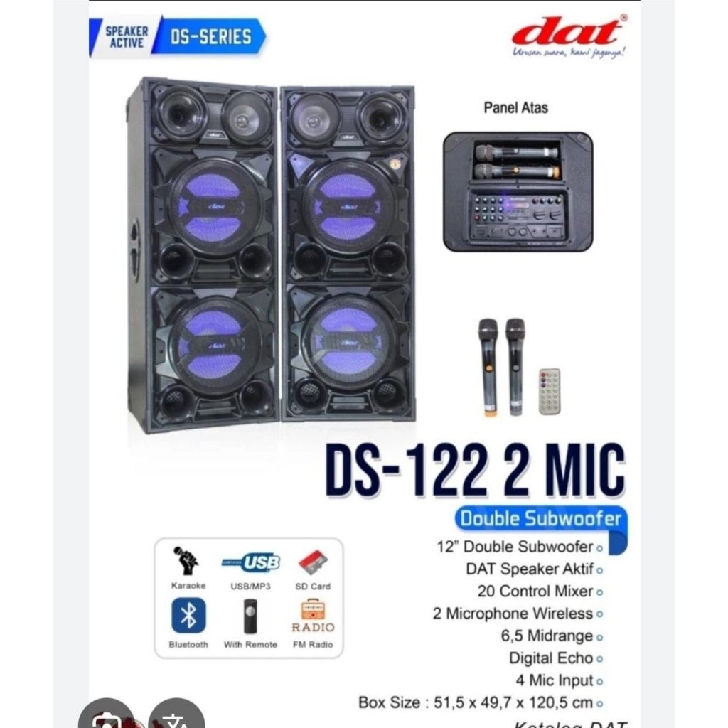 Speaker DAT DX 122 12"+ Mic 2pc