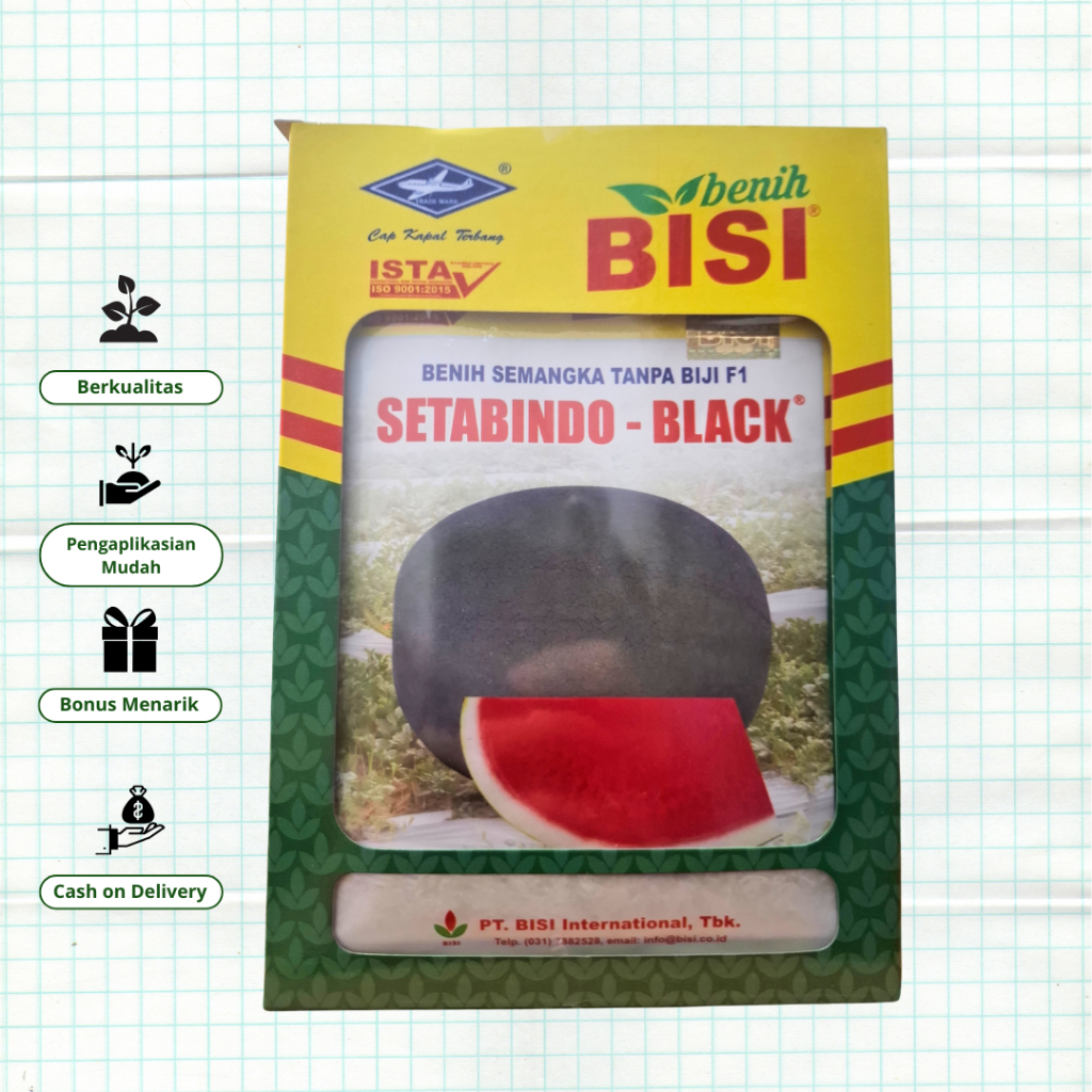 Benih Semangka STABINDO BLACK 20 Gram - Semangka Hibrida Tanpa Biji