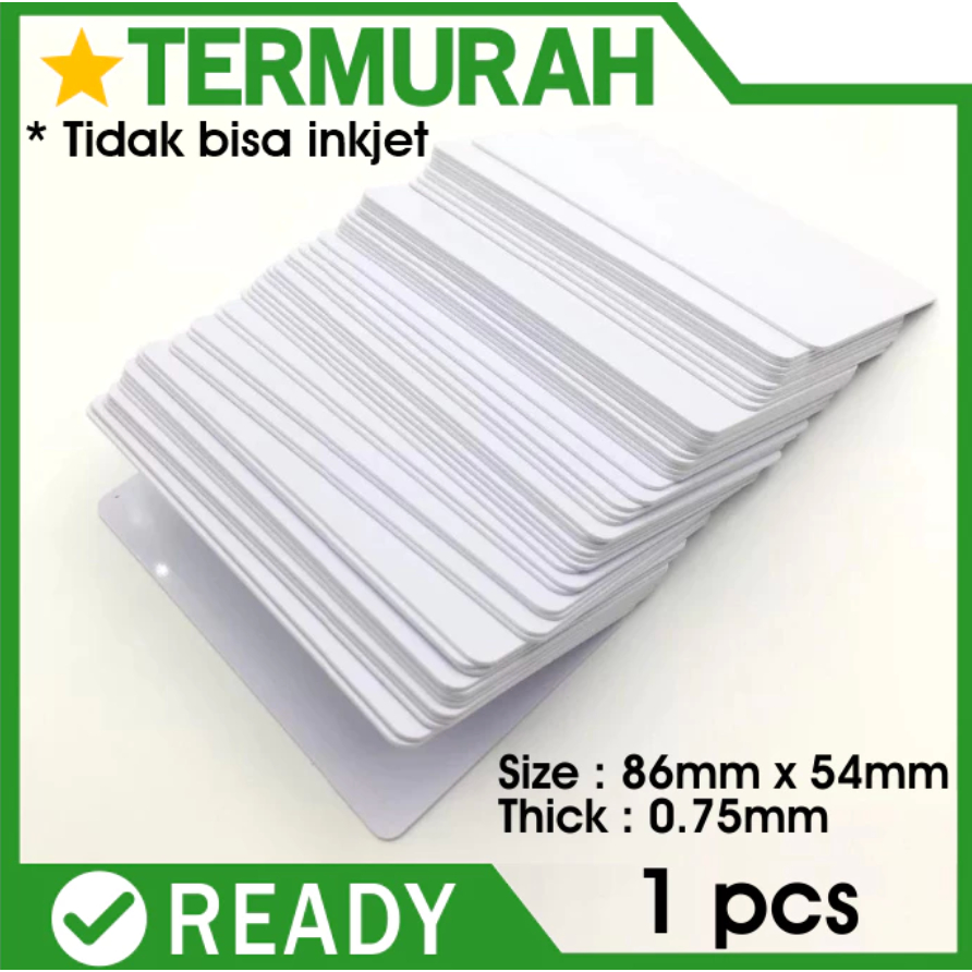 Kartu PVC Polos Blank ID Card Tanpa Chip Thermal Overlay ISO RFID