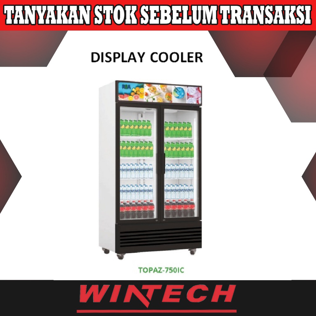 RSA TOPAZ-750IC Showcase 2 Pintu Display Cooler Lemari Kaca Pendingin Minuman Kapasitas 8 Rak - Kulk