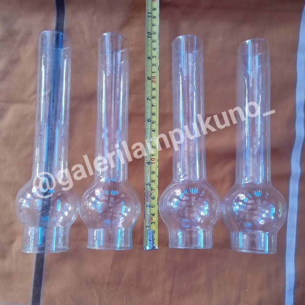 Yuyustore59 Semprong Kaca Lampu Minyak Diameter 5Cm Tinggi 25Cm Sparepart Lampu Minyak Kuno Antik