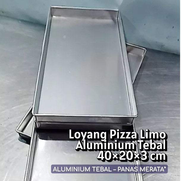 Loyang Pizza Limo Aluminium Tebal 40×20×3 cm