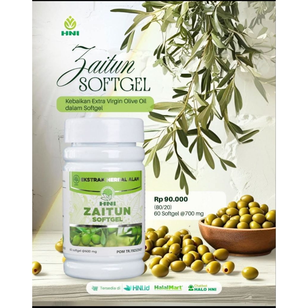 Minyak Zaitun Softgel HNI HPAI 60 Kapsul - Membantu Daya Tahan Tubuh
