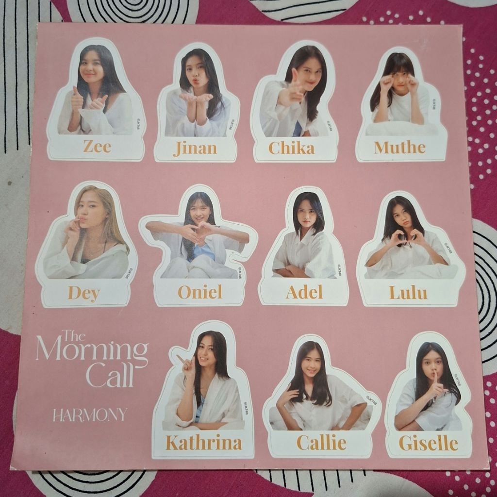 Stiker Kalender JKT48 Morning Calls, Ramune, Chatime, Jtrust Bank, Yuuhi wo Miteiruka