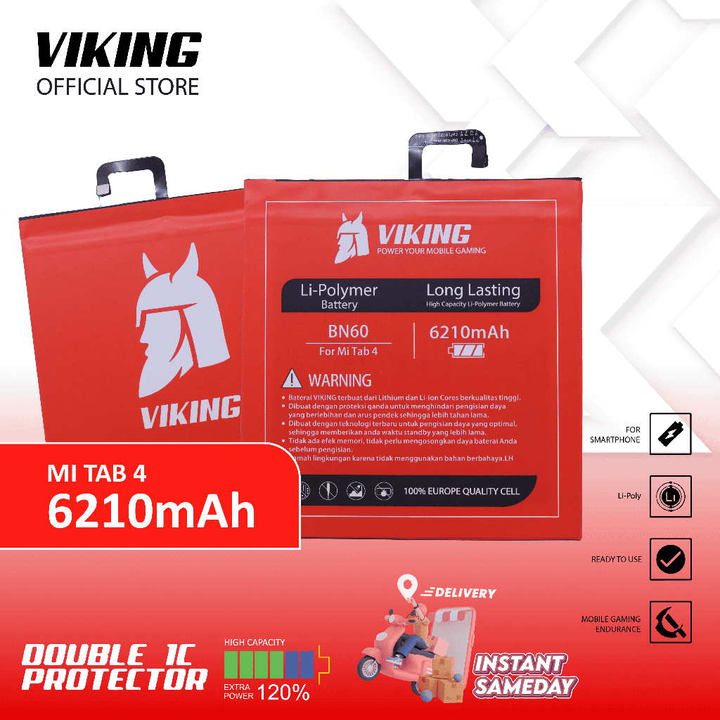 VIKING Baterai Xiaomi Mi Pad 4 BN60 Double Power