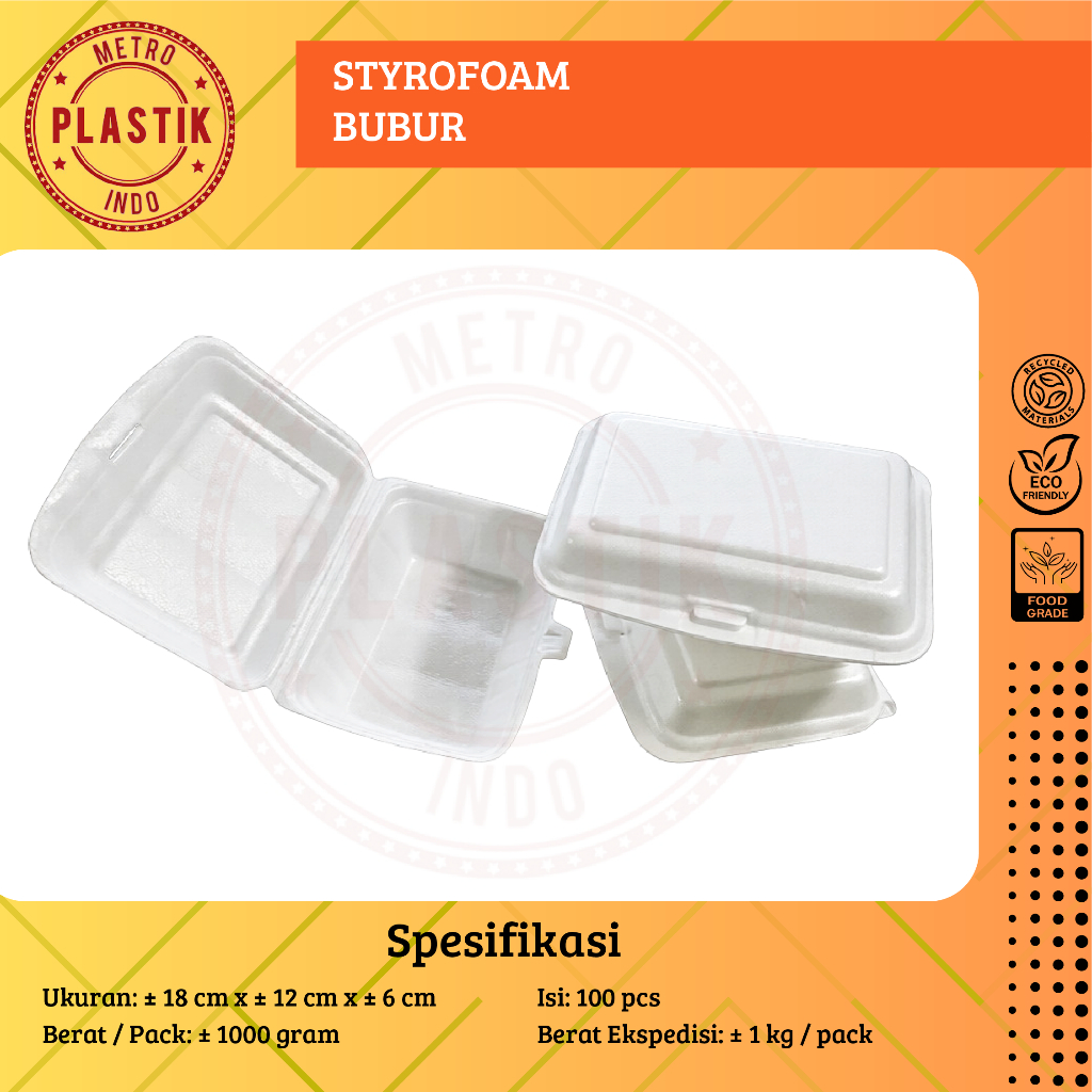 Sterofoam Bubur / Mie Ayam / Sterofoam Bakmi / Foam Kotak Gabus / Foam Bubur