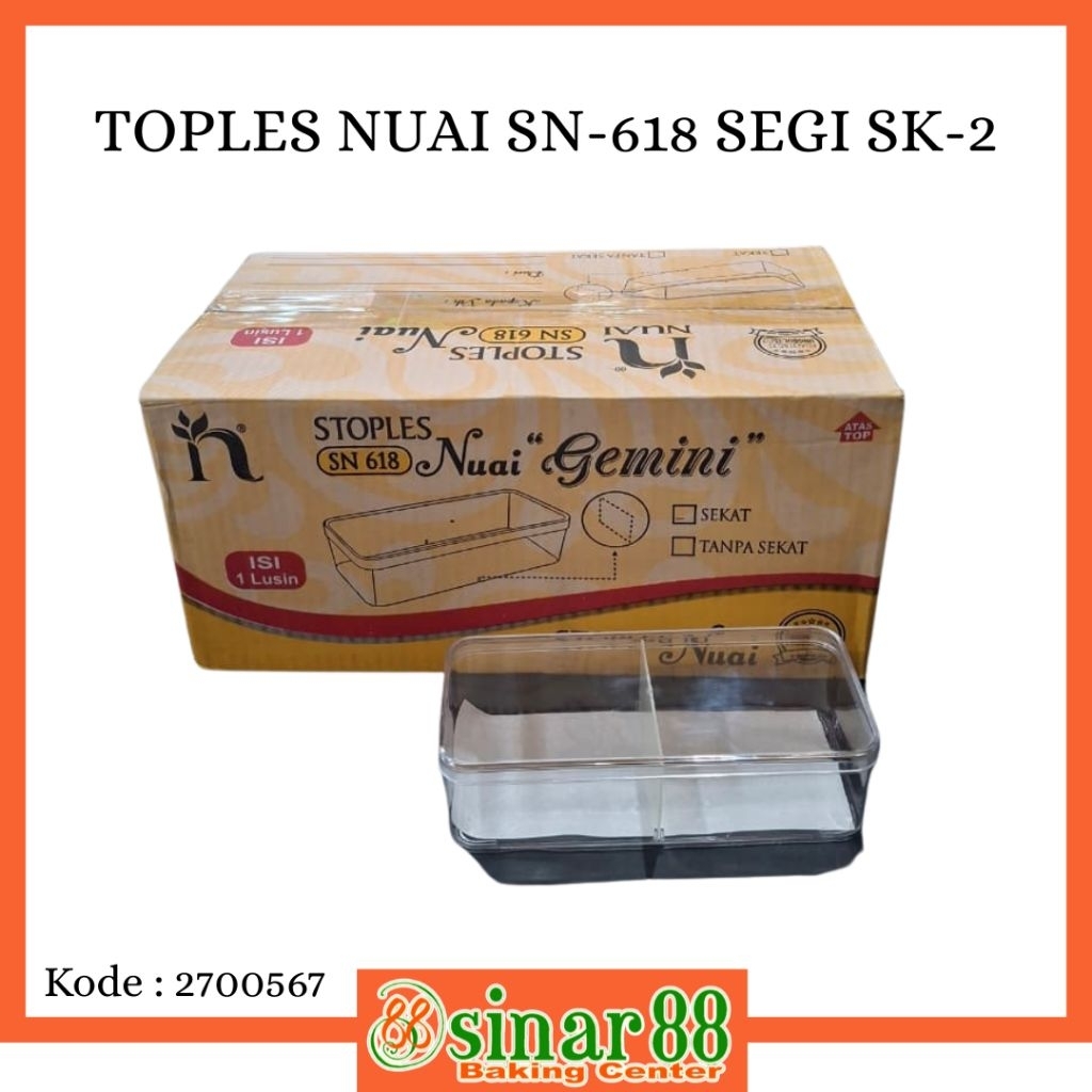 TOPLES NUAI SN-618 SEGI ( SEKAT 2 ) PER BUAH
