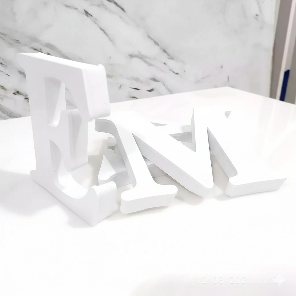 Huruf Timbul Custom Akrilik - Branding Nama Toko & Cafe Minimalis