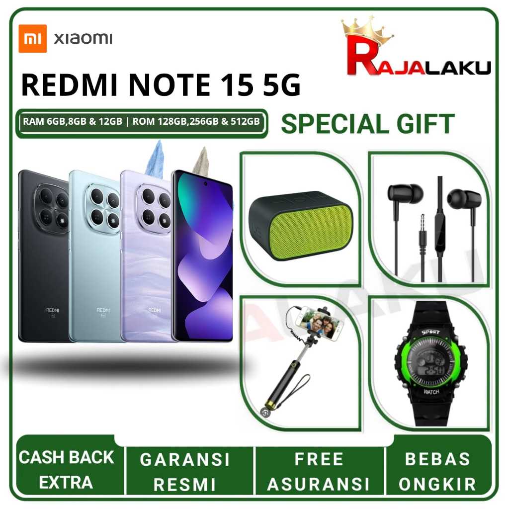 XIAOMI REDMI NOTE 15 5G NFC RAM [8/128GB] [8/256GB] | Snapdragon® 6 Gen 3 Mobile Platform AMOLED 6,6