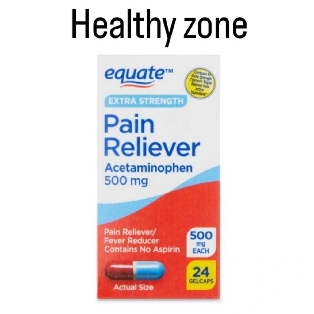 Equate Extra Strength Pain Reliever (24 gelcaps)  Acetaminophen Gel Caps, 500 mg.