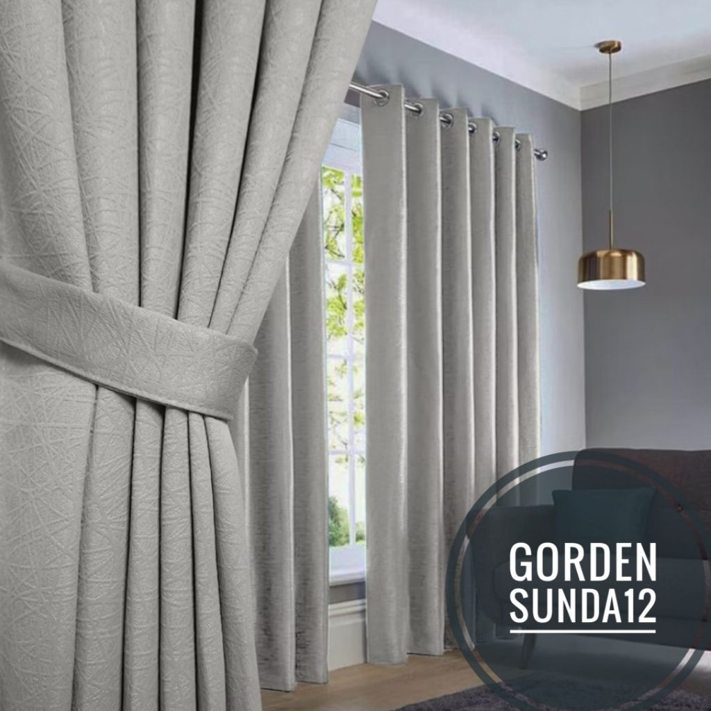 Gorden blackout 12 smokring tebal Gorden smokring pintu/jendela  polos hordeng tirai premium gorden 