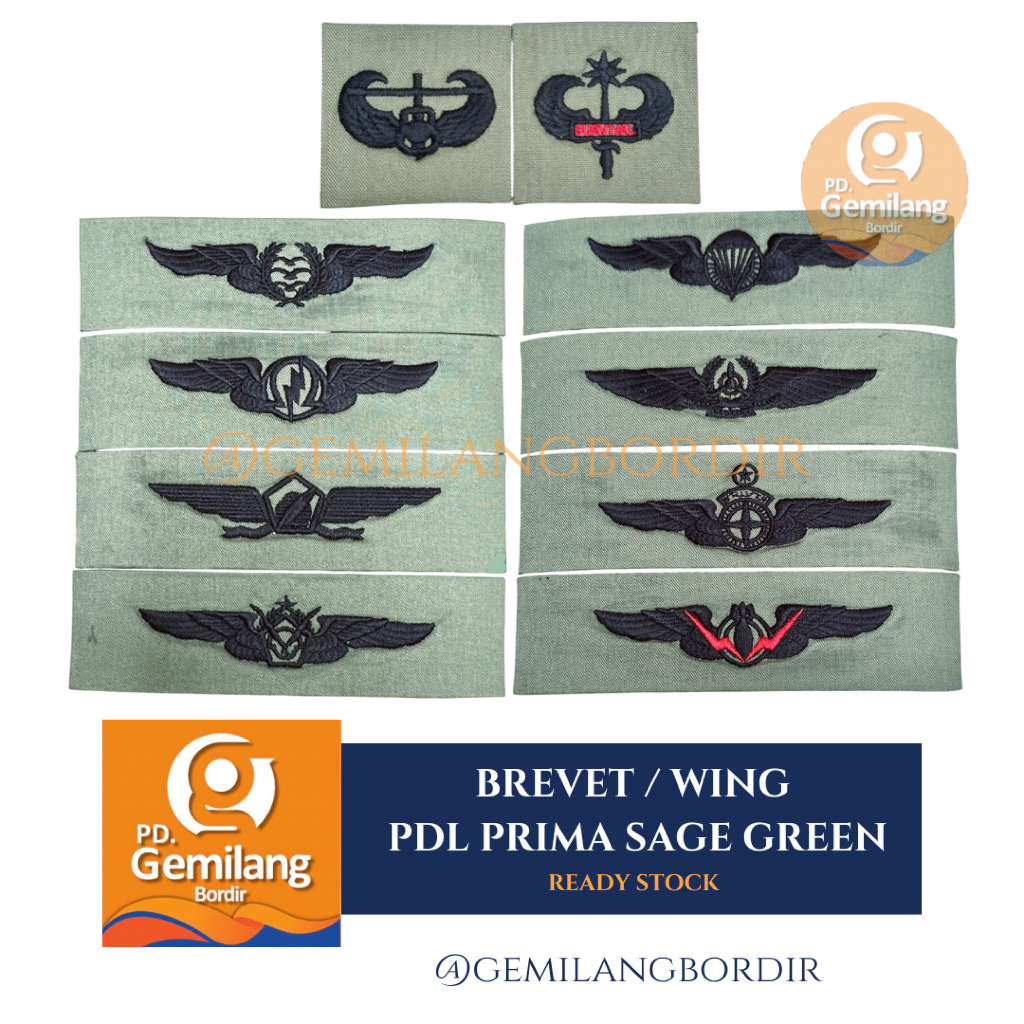 PDL Prima Sage Green | Brevet Wing PDL Sage Green |  | PDL TNI Sage Green | PDL Sage Green TNI AU